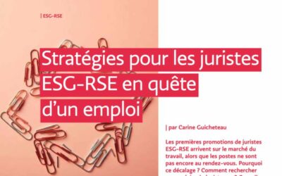 📝 Presse – Article JEM – « Stratégies pour les juristes ESG-RSE »